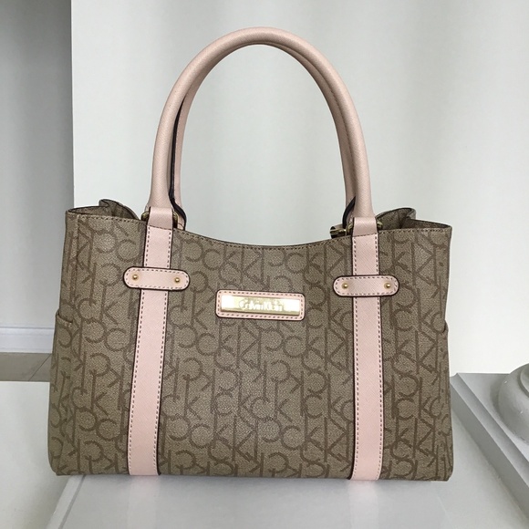 Calvin Klein Light brown/pink CK logo handbag - Picture 4 of 8